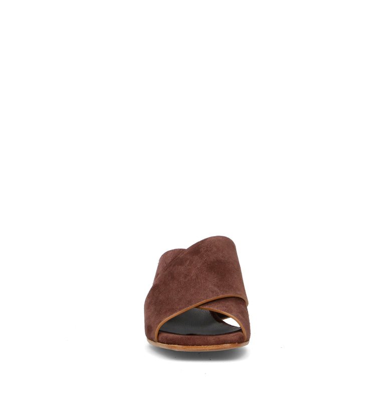 CURIOSITE Sandalo donna marrone in suede