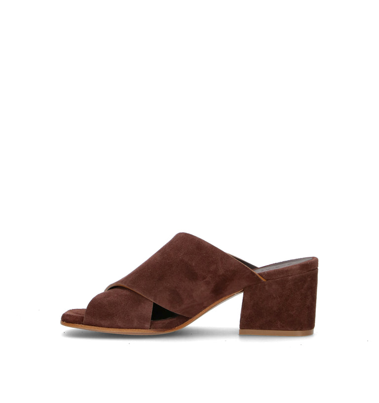 CURIOSITE Sandalo donna marrone in suede