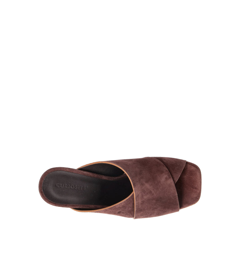 CURIOSITE Sandalo donna marrone in suede