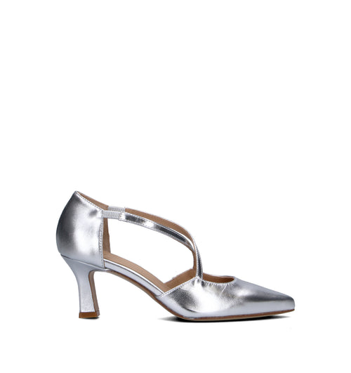CINZIA VALLE Slingback donna argento in pelle