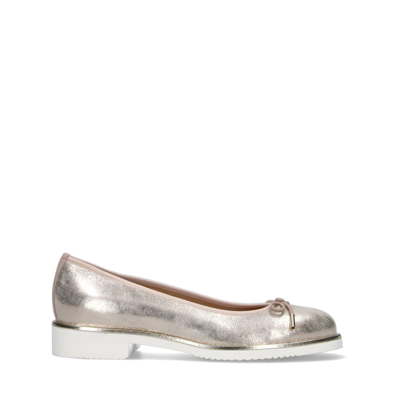 CINZIA VALLE Ballerina donna platino in pelle