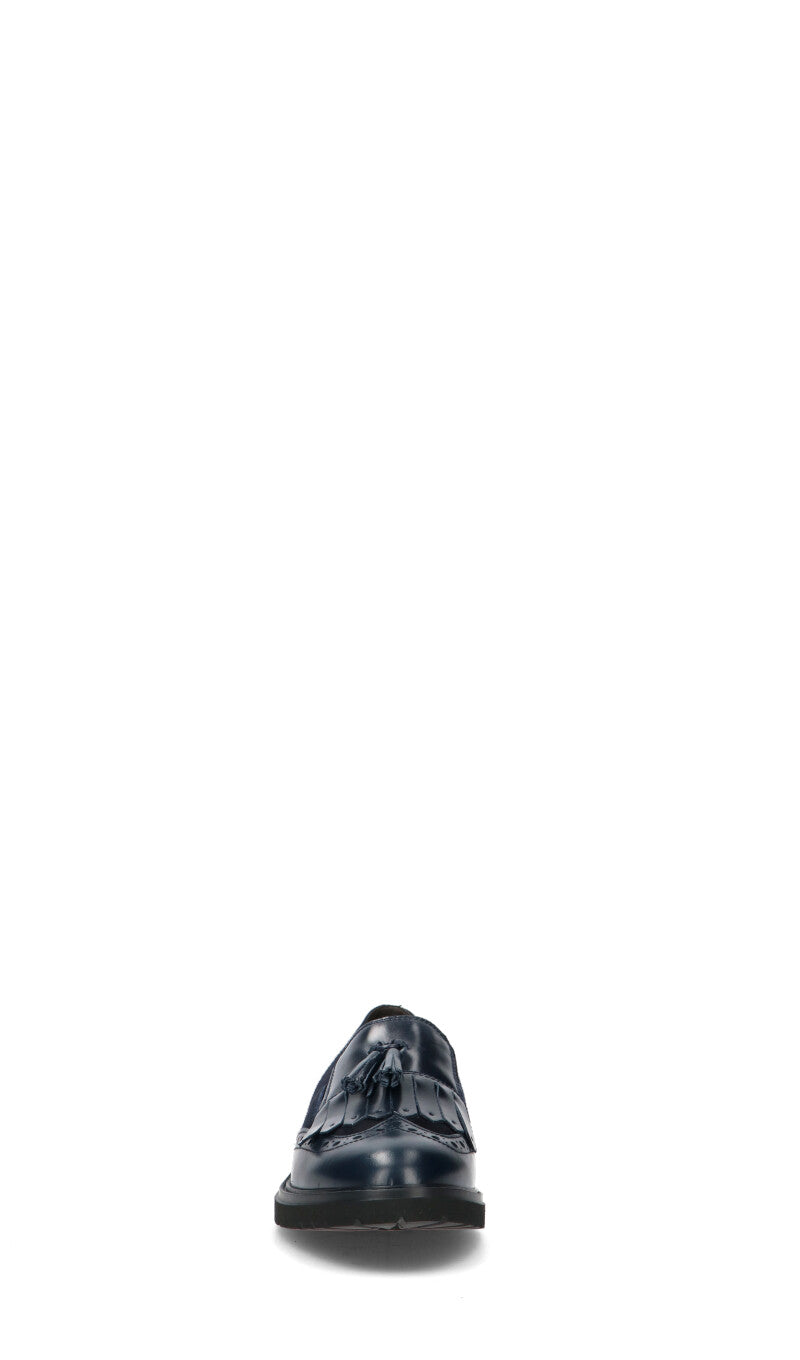 CINZIA VALLE Mocassio donna blu in pelle