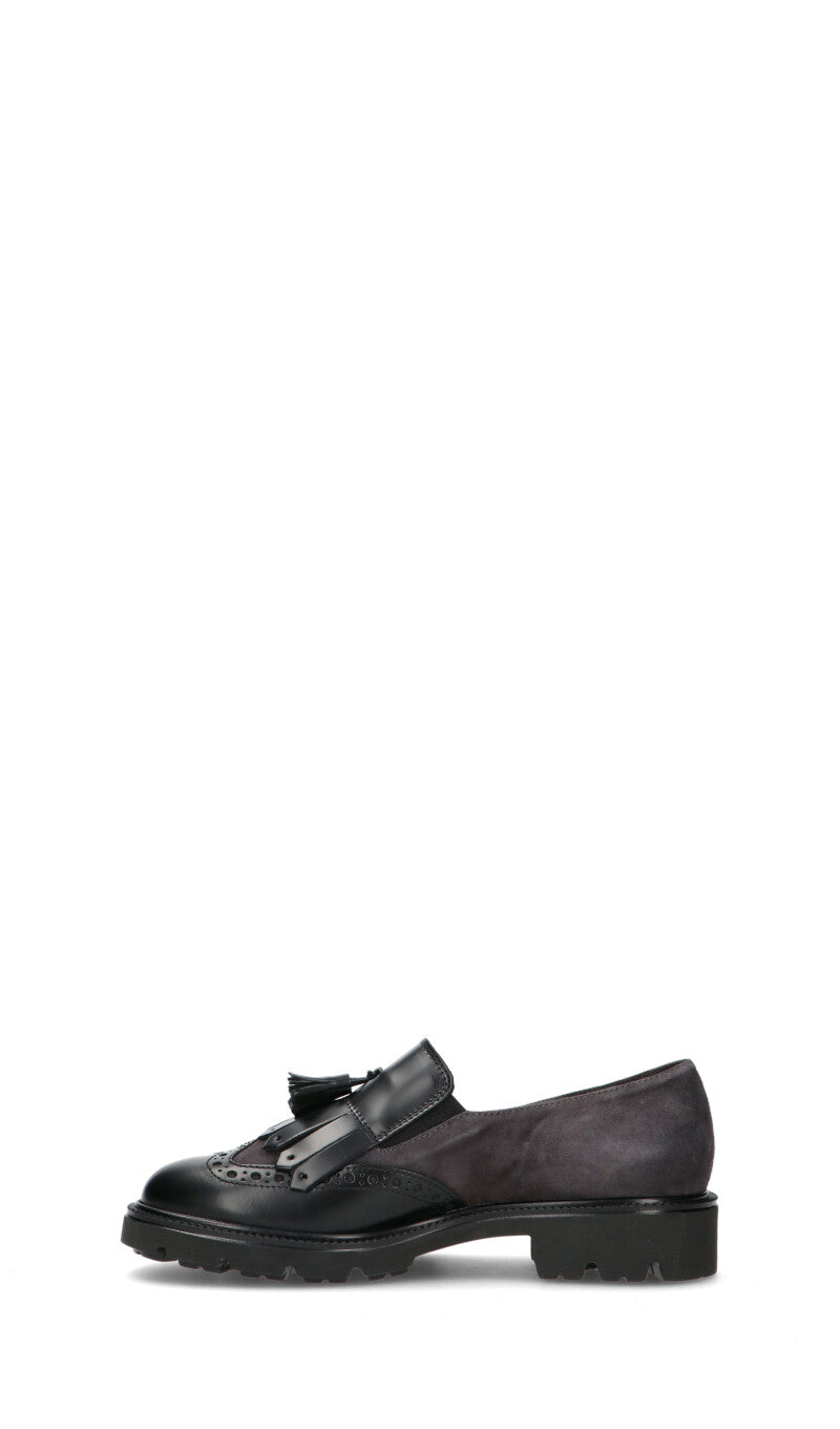 CINZIA VALLE Mocassino donna nero in suede