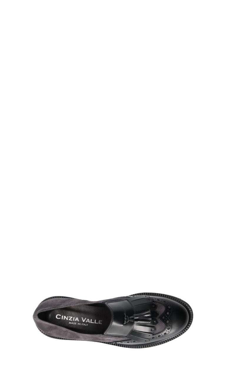 CINZIA VALLE Mocassino donna nero in suede