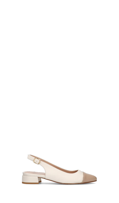 CINZIA VALLE Slingback donna yogurt/cipria in pelle