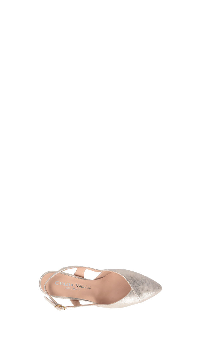 CINZIA VALLE Slingback donna oro in pelle