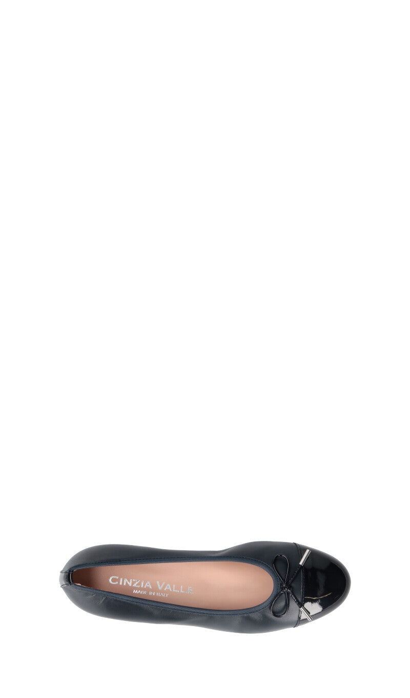 CINZIA VALLE Ballerina donna blu in pelle
