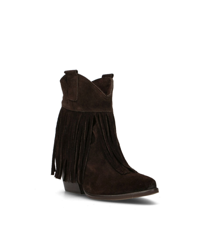 DOROTHYD Tronchetto donna testa di moro in suede con frange