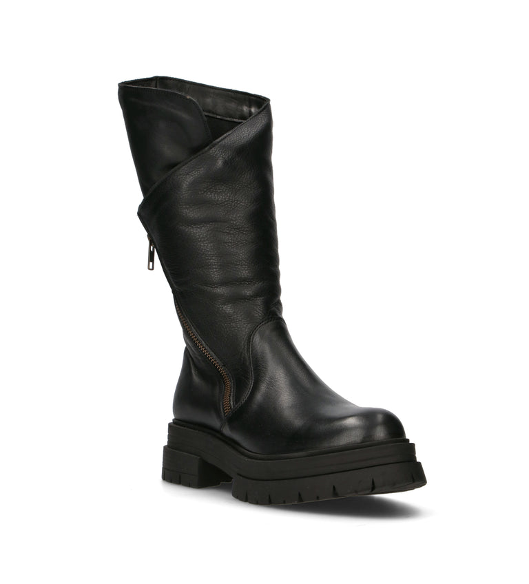 BUENO Stivale donna nero in pelle