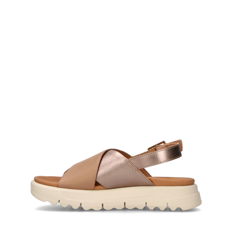 GEOX Sandalo donna beige in pelle