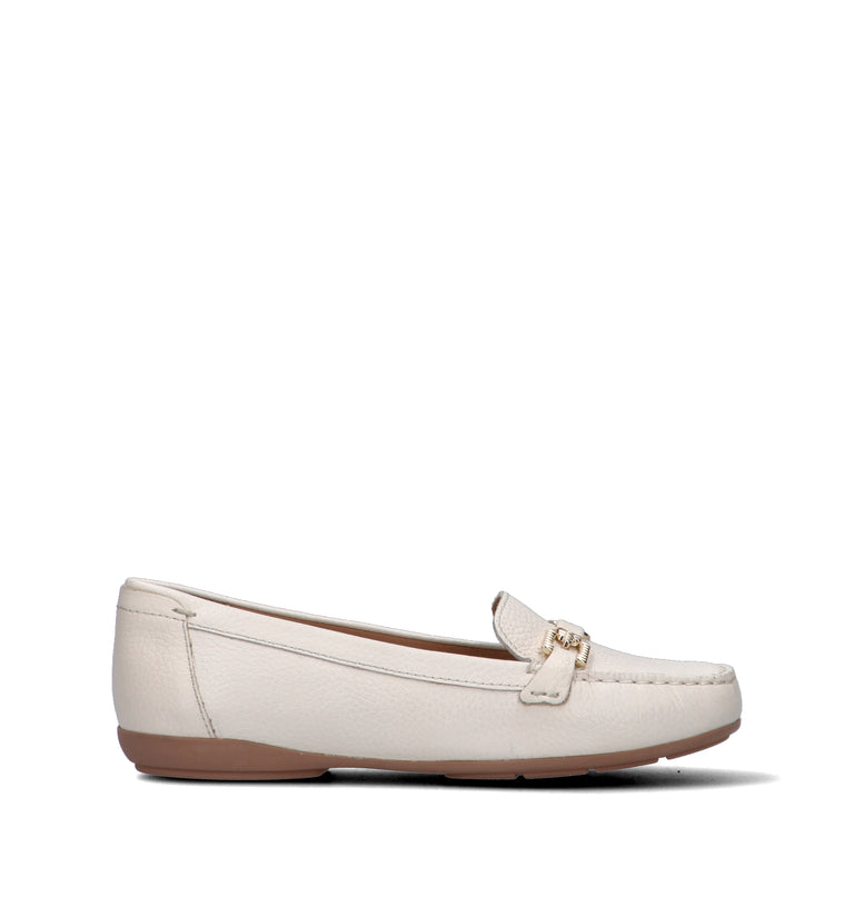 GEOX Mocassino donna bianco in pelle