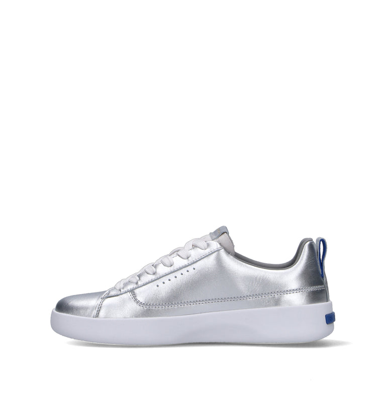 GEOX Sneaker donna argento in pelle