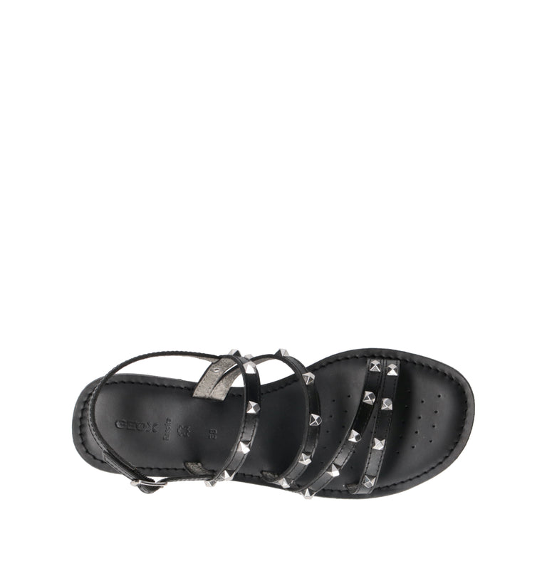 GEOX Sandalo donna nera in pelle