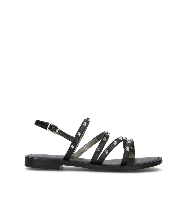 GEOX Sandalo donna nera in pelle