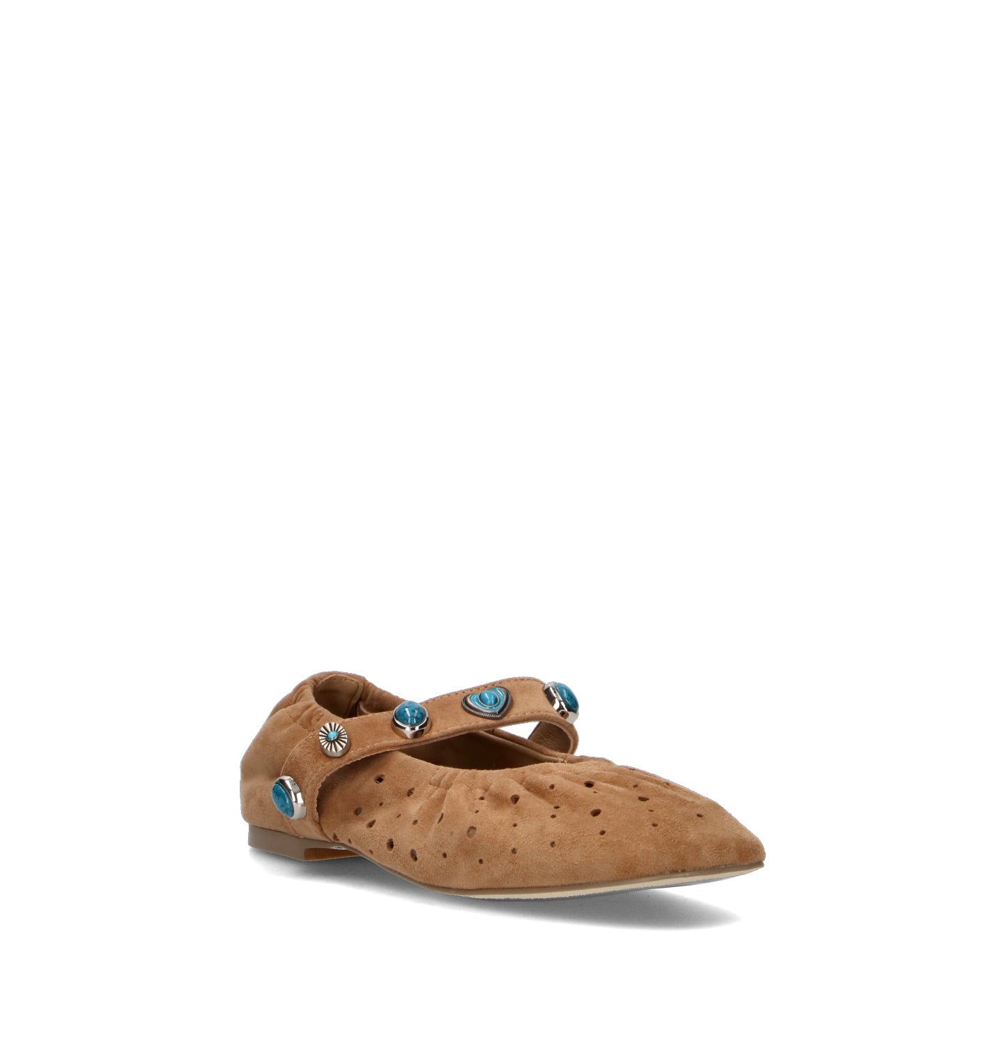 APEPAZZA Ballerina donna cognac in suede