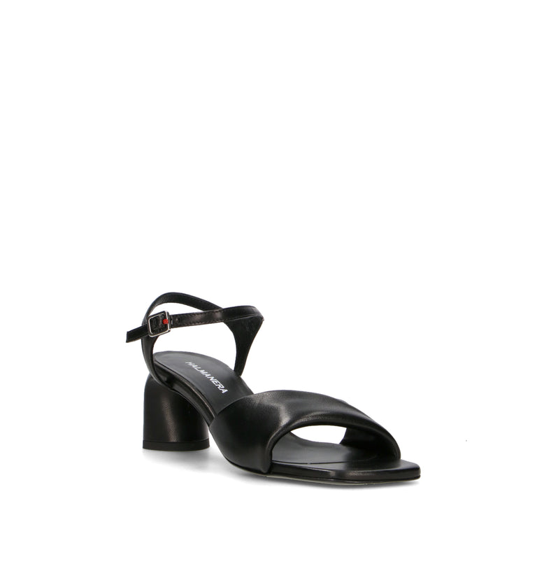 HALMANERA Sandalo donna nero in pelle