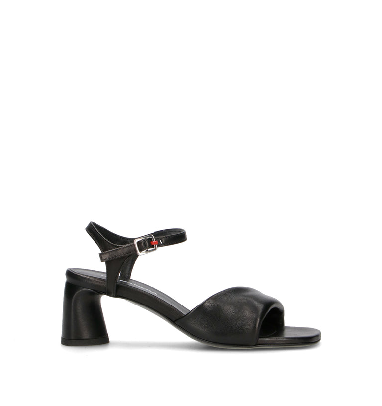 HALMANERA Sandalo donna nero in pelle