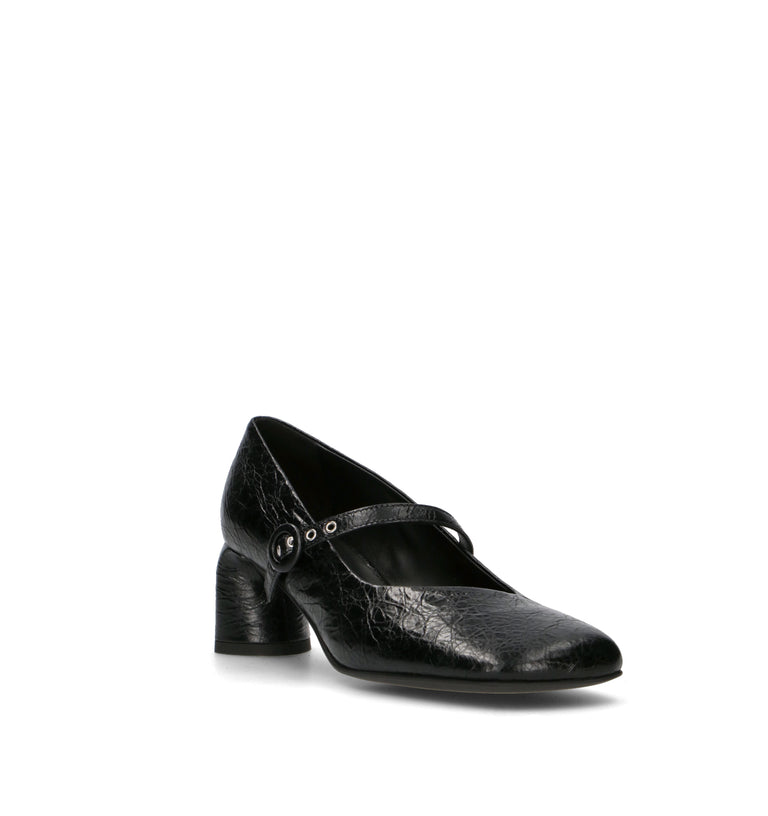 HALMANERA Décolleté donna nero in pelle