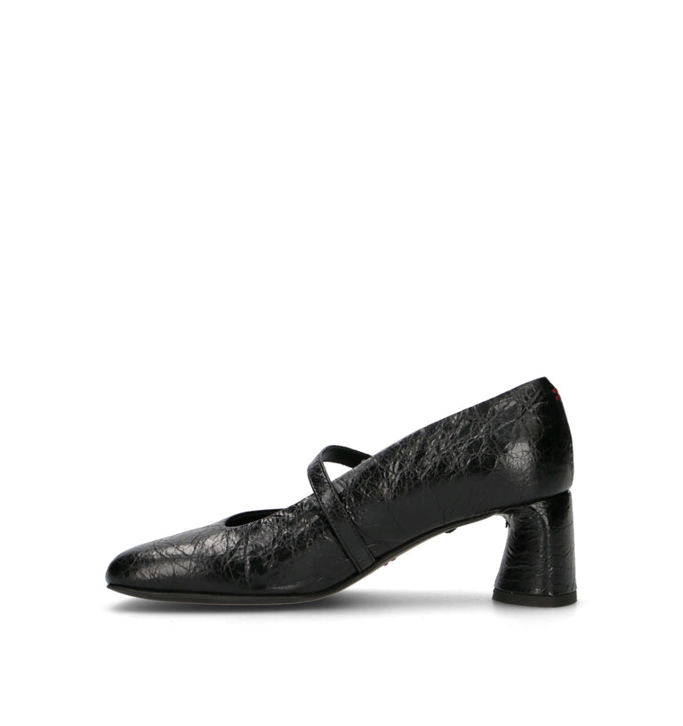 HALMANERA Décolleté donna nero in pelle