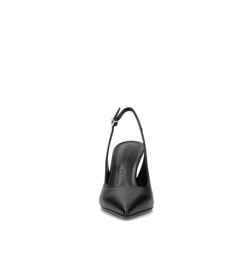 SERGIO LEVANTESI Slingback donna nero in pelle