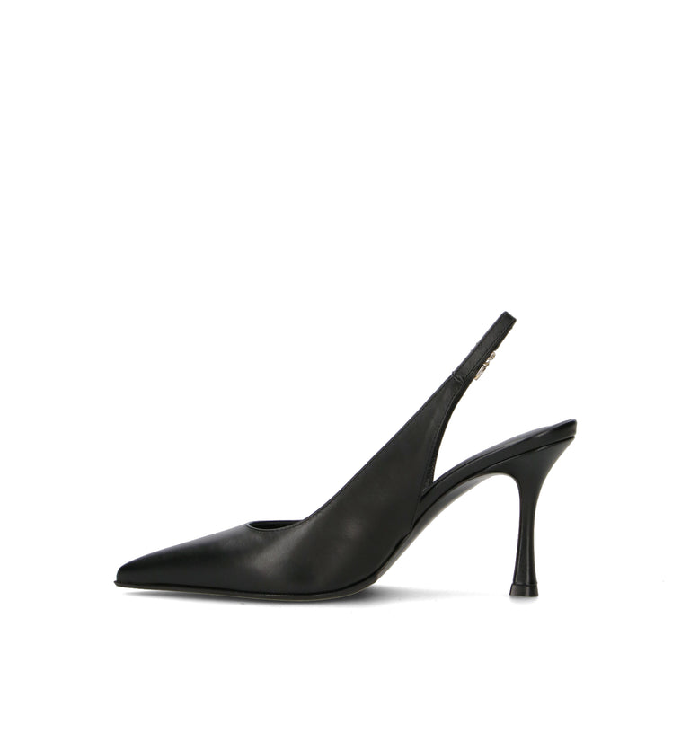 SERGIO LEVANTESI Slingback donna nero in pelle