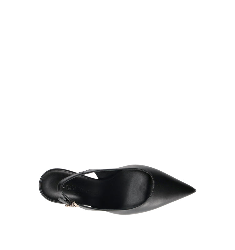 SERGIO LEVANTESI Slingback donna nero in pelle