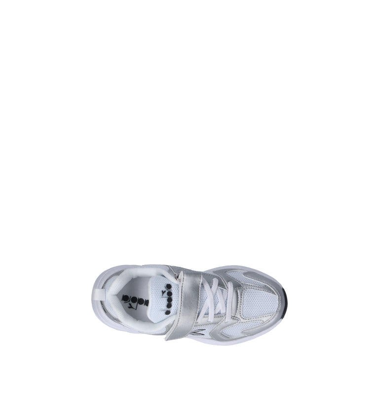 DIADORA ALLEY METAL PS Sneaker bimba bianca/argento