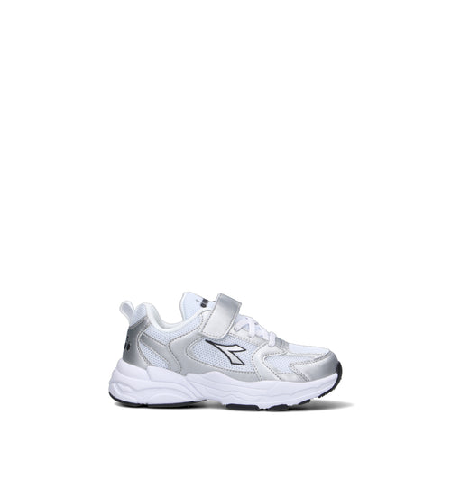 DIADORA ALLEY METAL PS Sneaker bimba bianca/argento