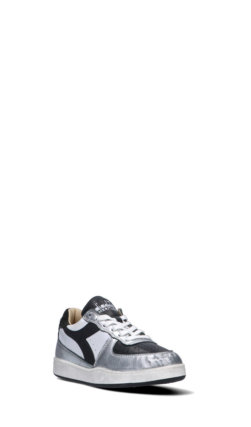 DIADORA HERITAGE Sneaker donna argento/nera in pelle