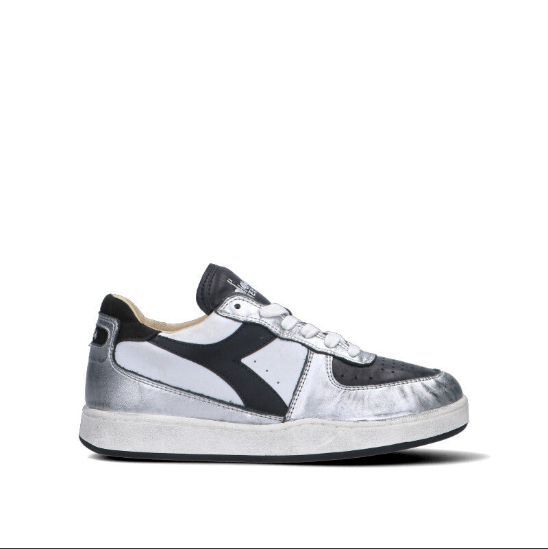 DIADORA HERITAGE Sneaker donna argento/nera in pelle