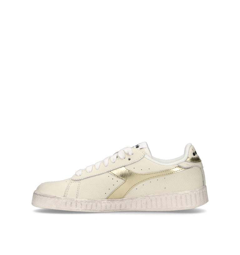 DIADORA GAME LOW WAXED Sneaker donna panna/oro in pelle