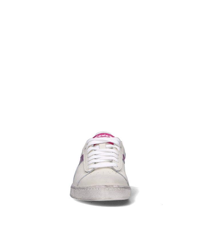 DIADORA GAME LOW WAXED Sneaker donna bianca/fucsia in pelle