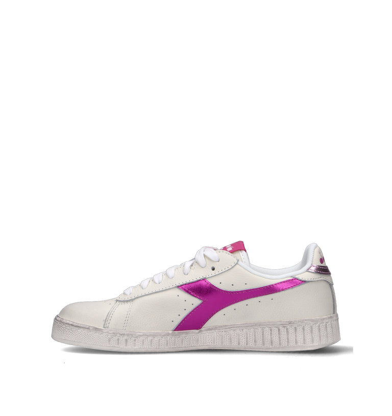 DIADORA GAME LOW WAXED Sneaker donna bianca/fucsia in pelle