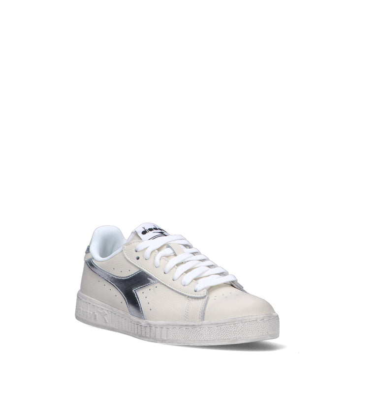 DIADORA GAME L LOW WAXED METAL WN Sneaker donna bianca/argento in pelle