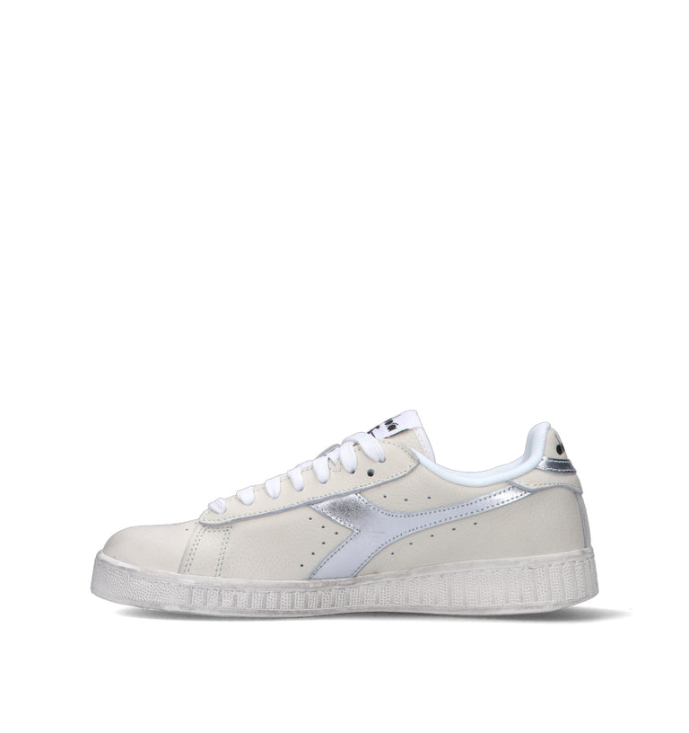 DIADORA GAME L LOW WAXED METAL WN Sneaker donna bianca/argento in pelle