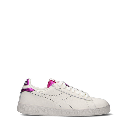 DIADORA GAME L LOW PUNCHED WN Sneaker donna bianca/fucsia in pelle