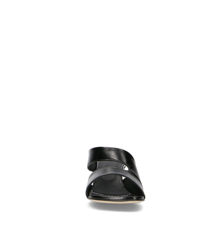 POEVE Sandalo donna nero in pelle
