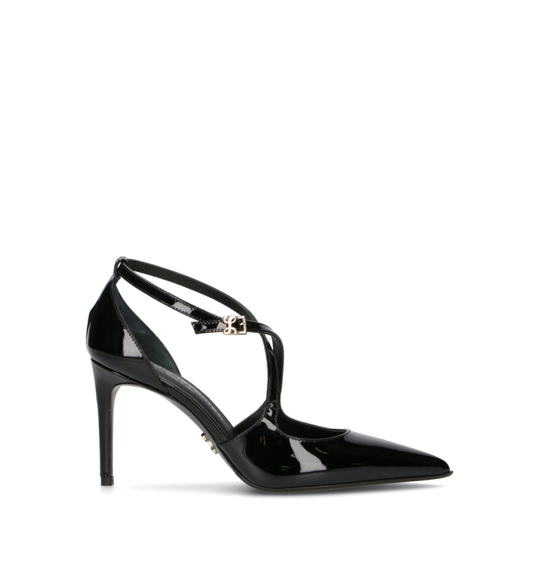 SERGIO LEVANTESI Décolleté donna nero in pelle