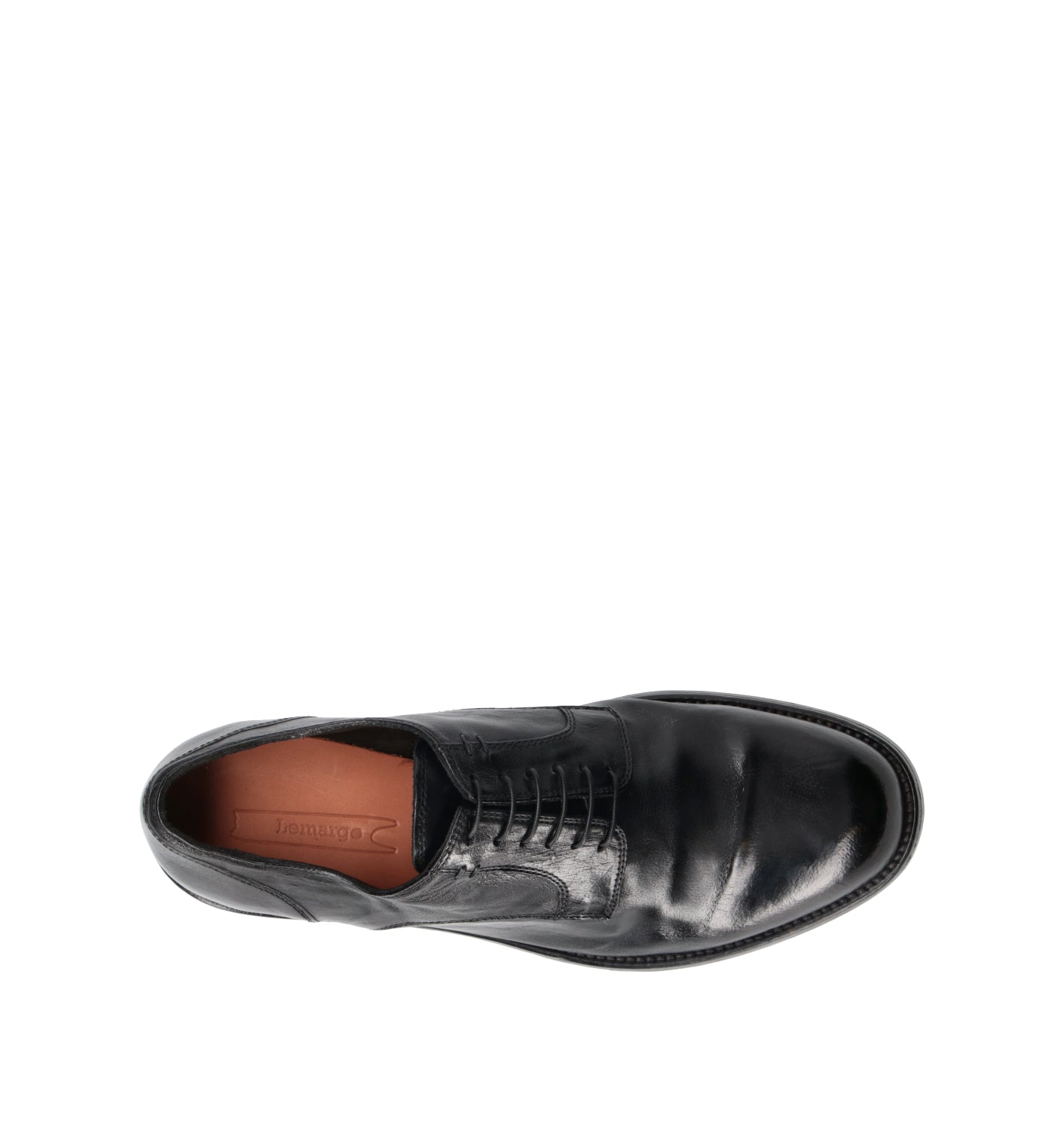 LEMARGO Stringata uomo nera in pelle