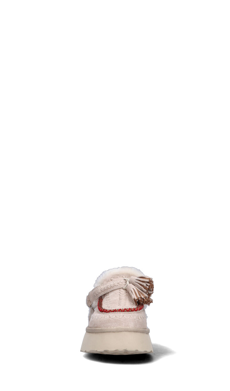 NANKU Stivaletto pelo beige in suede