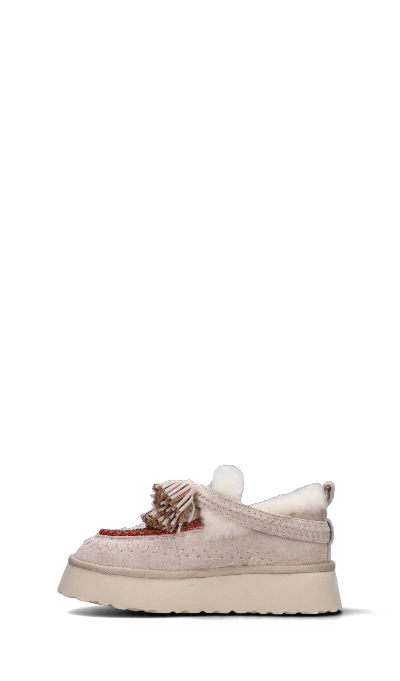 NANKU Stivaletto pelo beige in suede