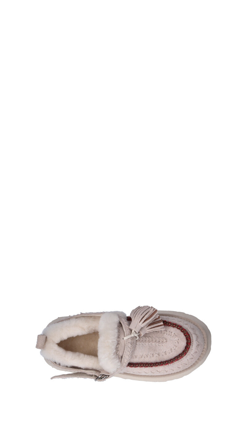 NANKU Stivaletto pelo beige in suede