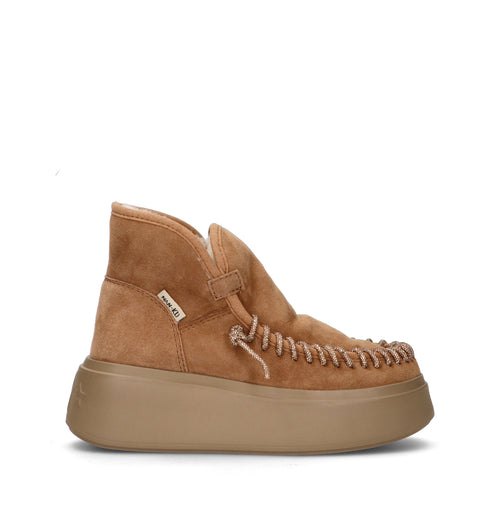 NANKU Stivaletto pelo donna cammello in suede