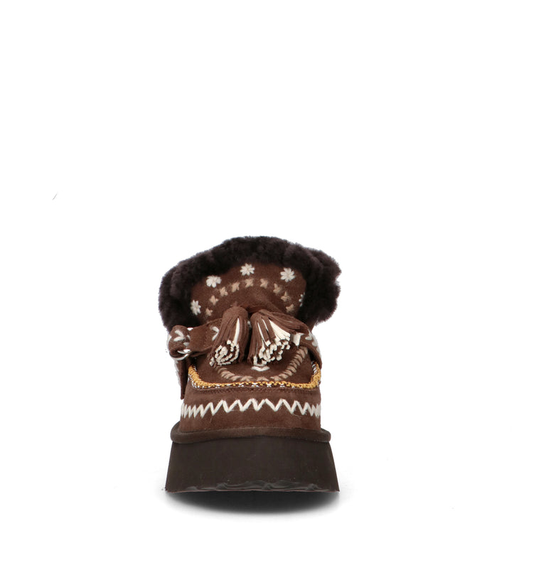 NANKU Stivaletto pelo donna caffè in suede