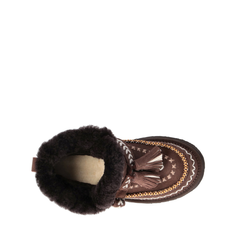 NANKU Stivaletto pelo donna caffè in suede