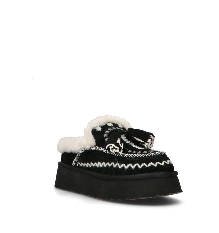 NANKU Sabot donna nero in suede