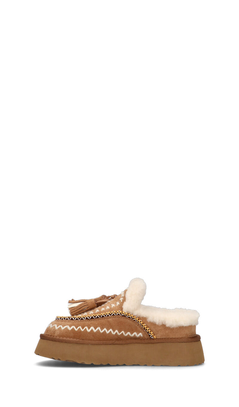 NANKU Sabot donna cammello in suede