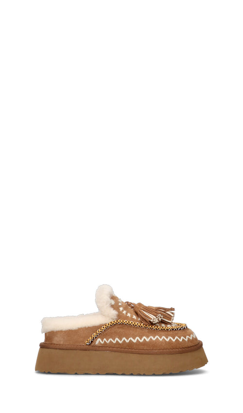 NANKU Sabot donna cammello in suede