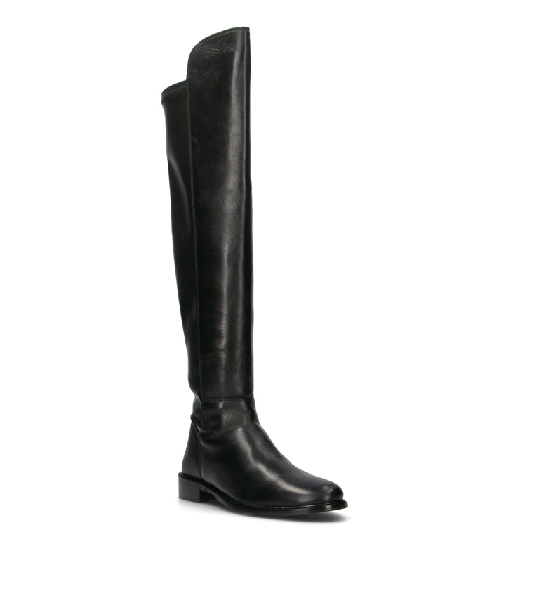 CATCH JUICE Stivale donna nero in pelle