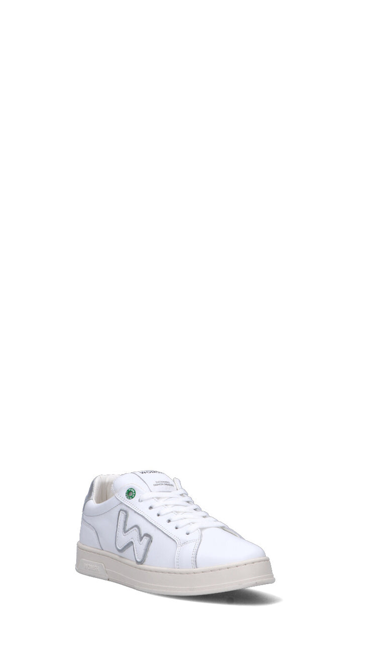 WOMSH Sneaker donna bianca/argento in pelle